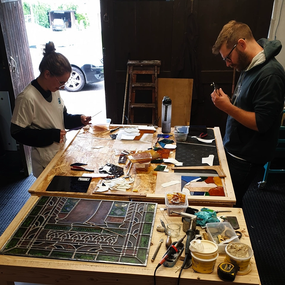 Our stained glass workshop in Normandie